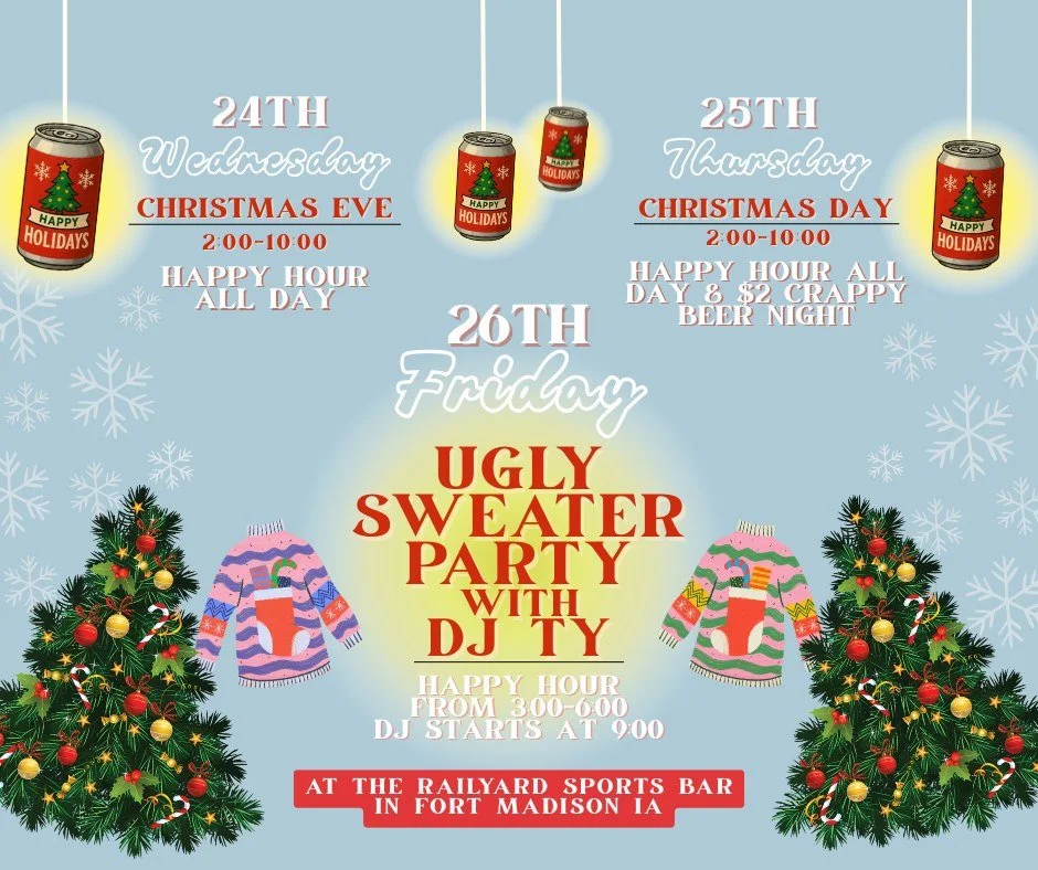 Ugly Sweater Party and DJ at the Rail Yard