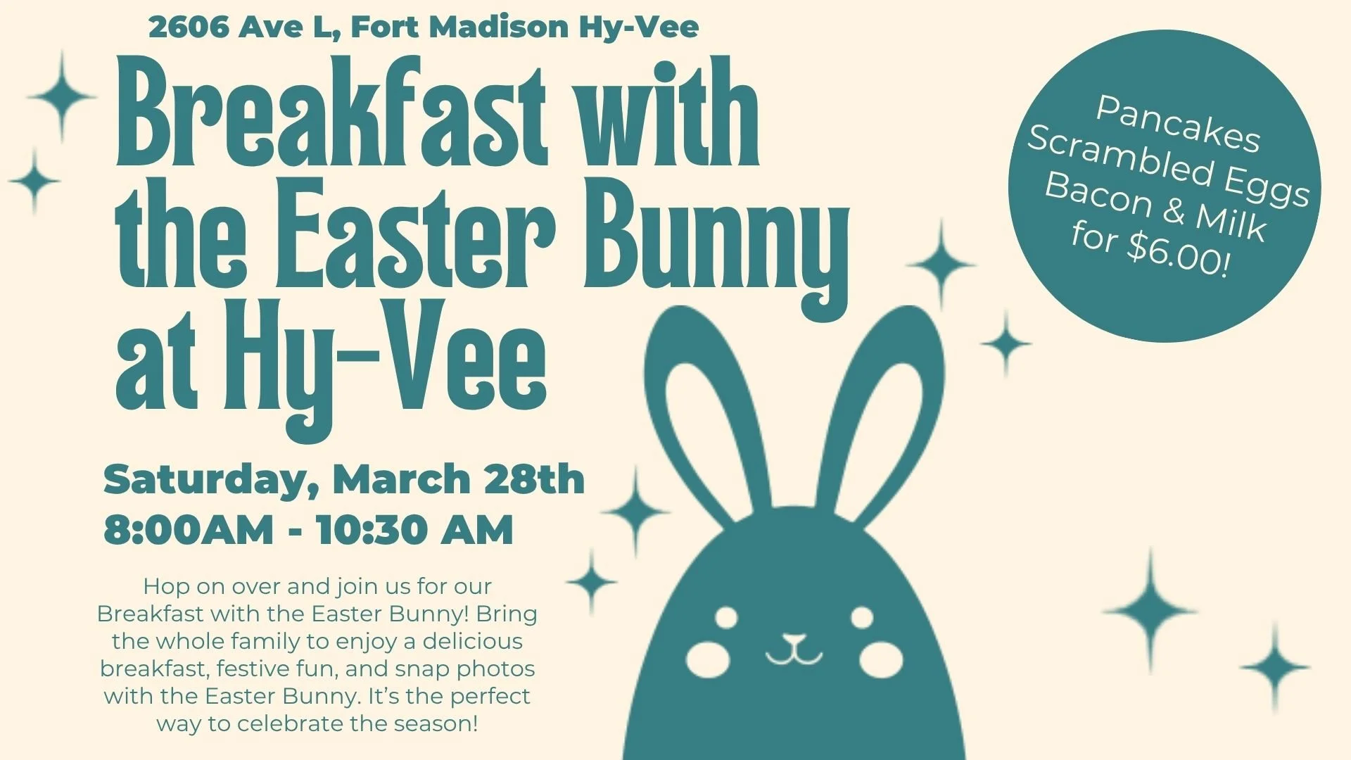 Breakfast with the Easter Bunny at Hy-Vee