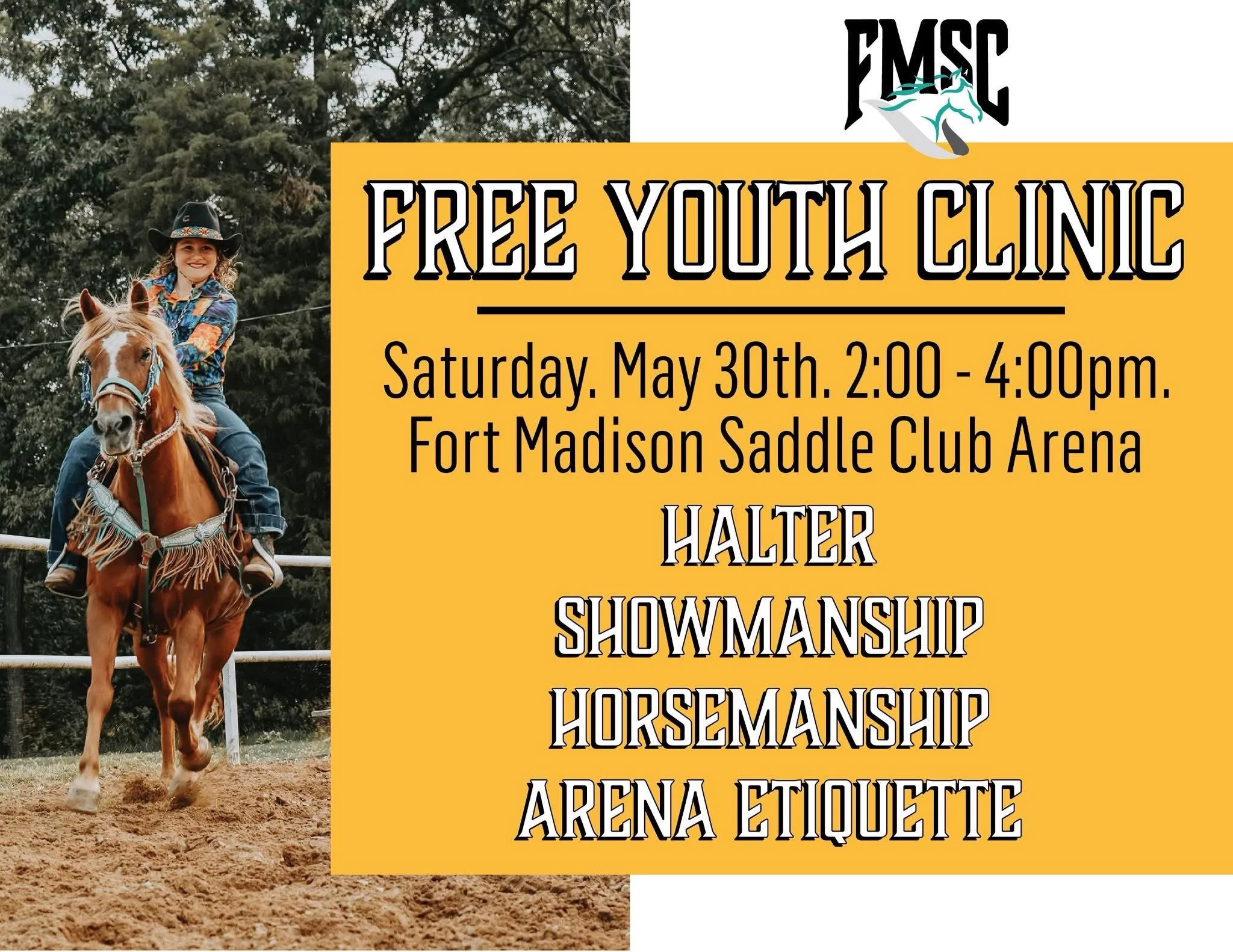 Free youth clinic with Fort Madison Saddle Club