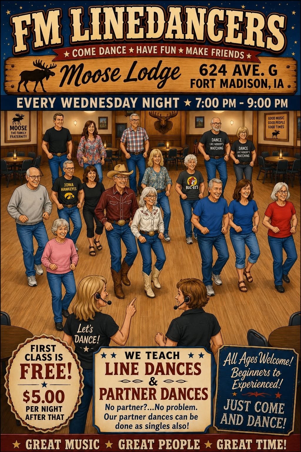 Line Dancing at the Moose