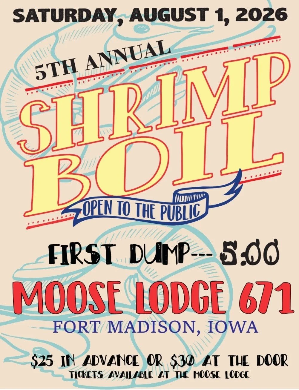 5th Annual Moose Lodge Shrimp Boil