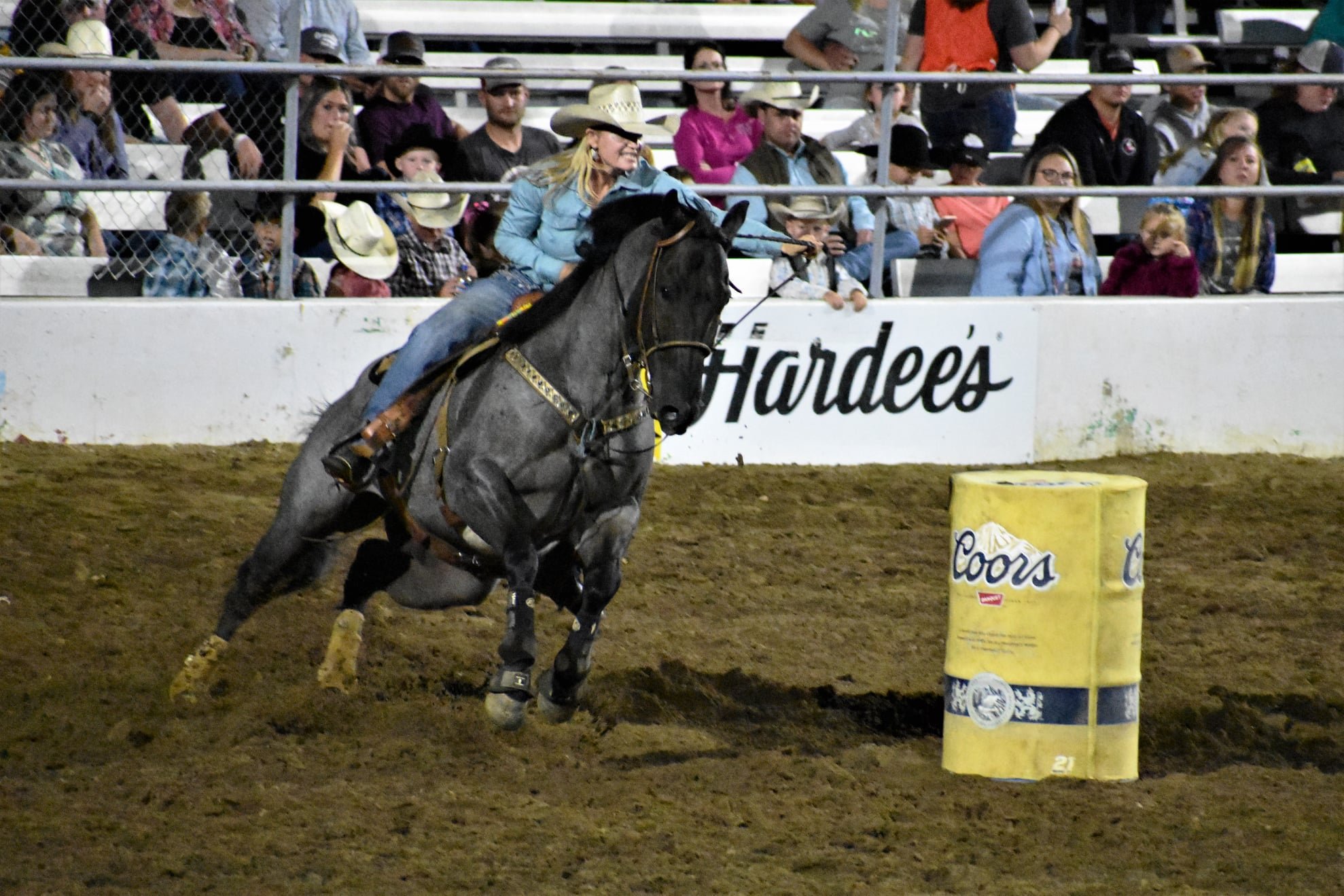 Barrel racing at Fort Madison Iowa Tri State Rodeo