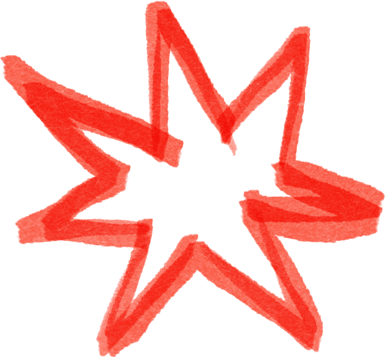 Red starburst graphic on red background.