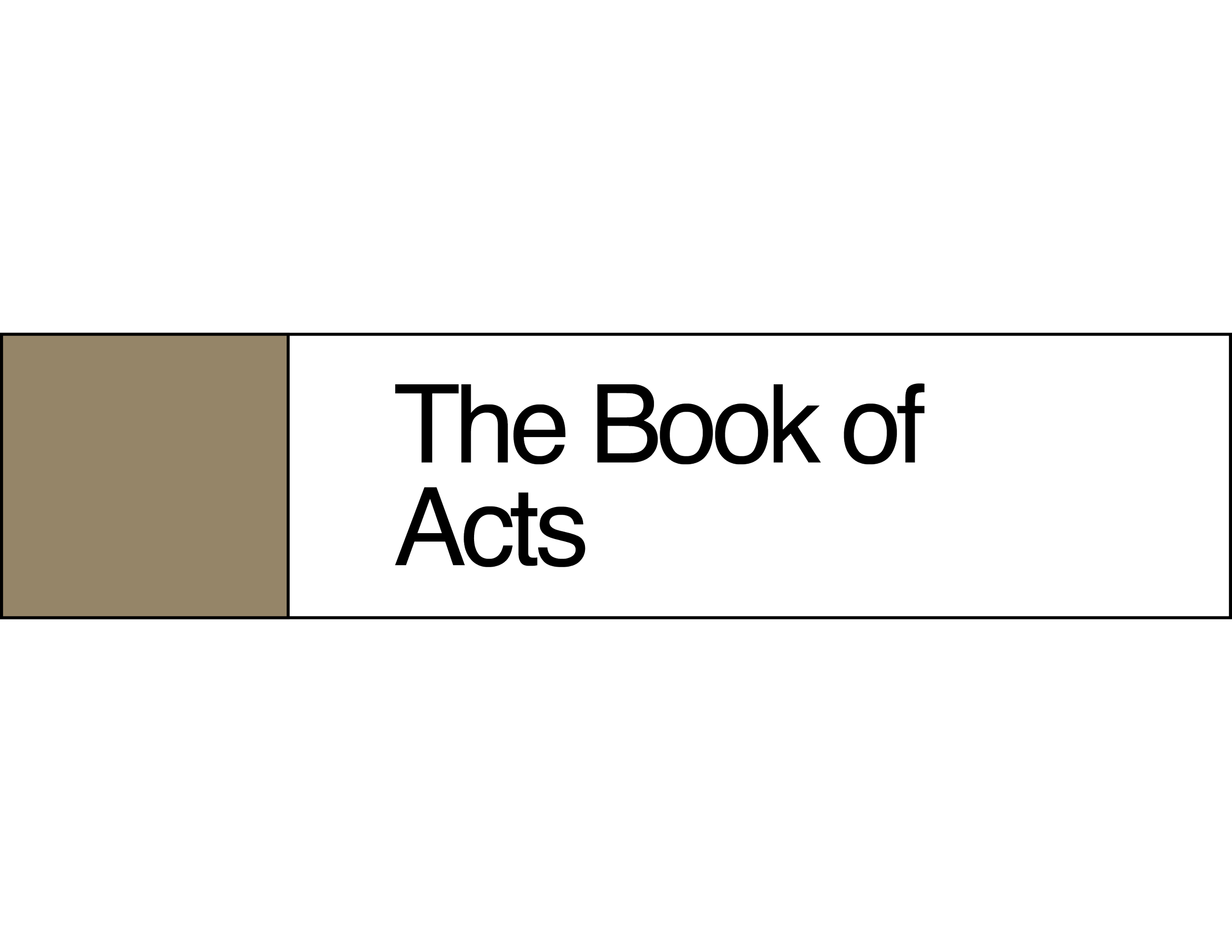 Book cover titled 'The Book of Acts' with a black background and a gold-colored rectangle on the left side.