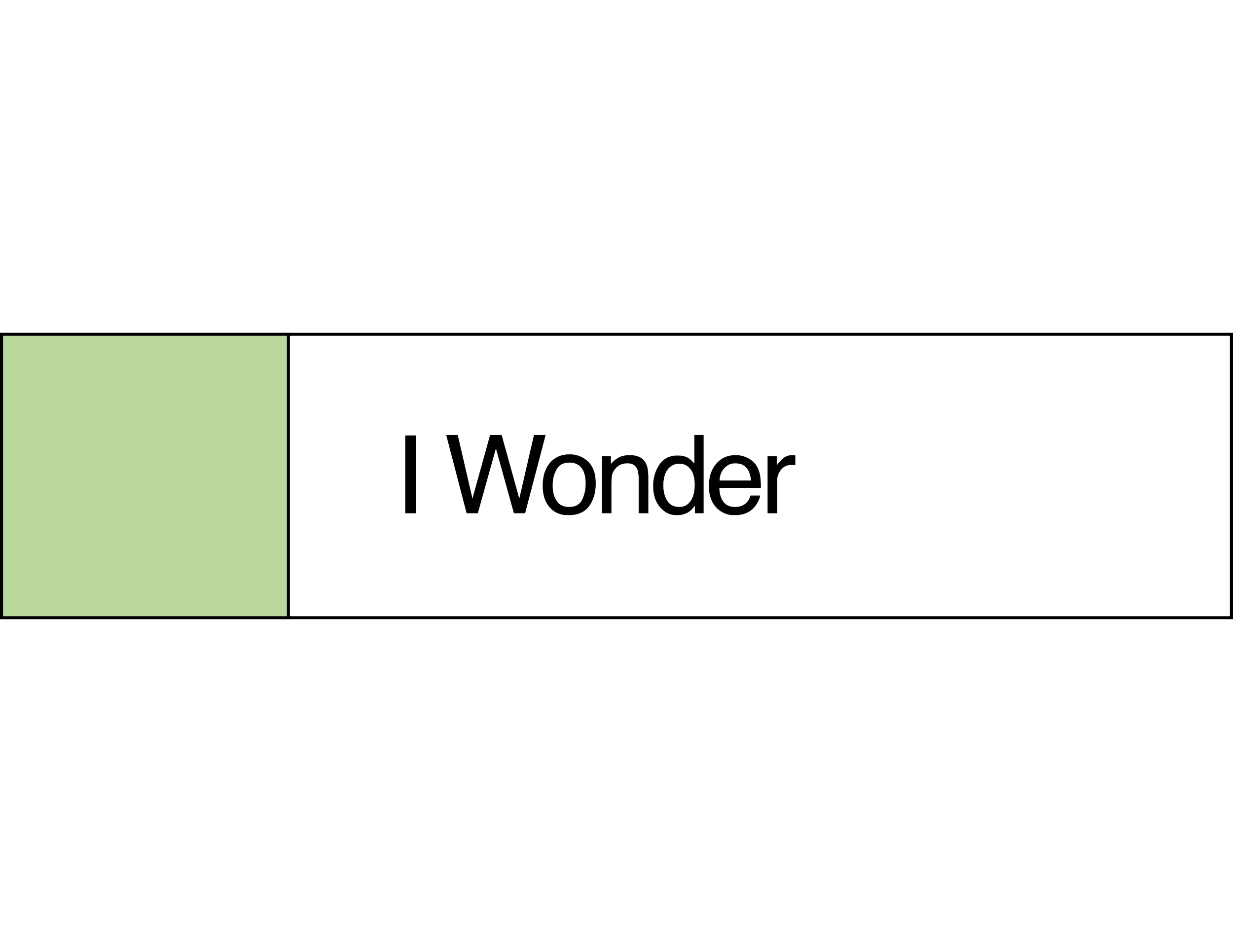 The word 'Wonder' in black text on a black background with a light green square on the left side.