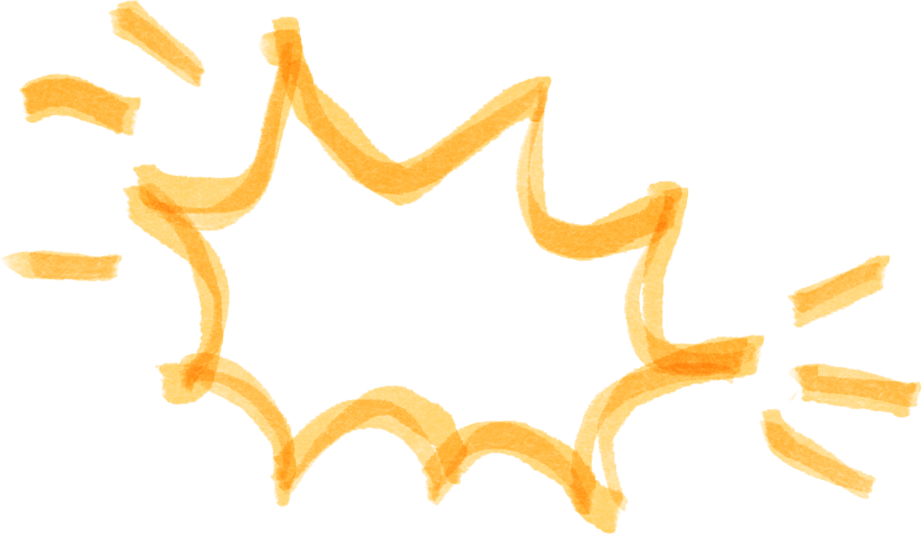Abstract yellow background with orange squiggly lines scattered throughout.