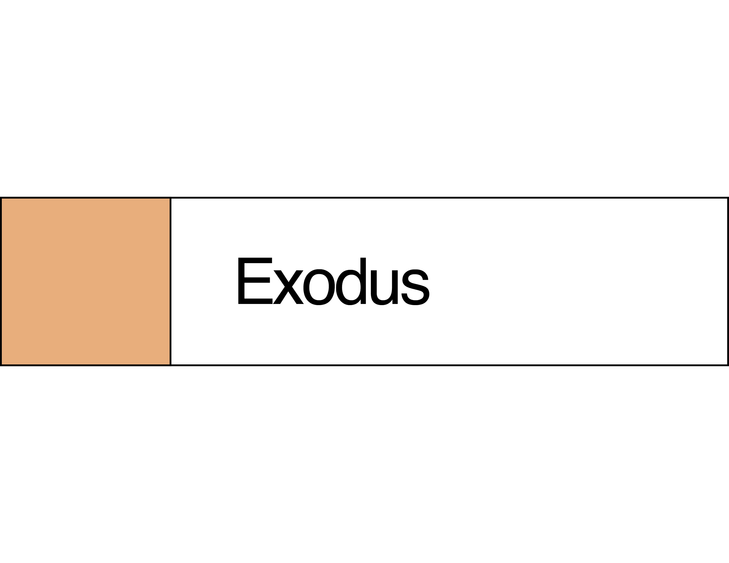 A logo with the text 'Exodus' in black font and a beige square on the left side.