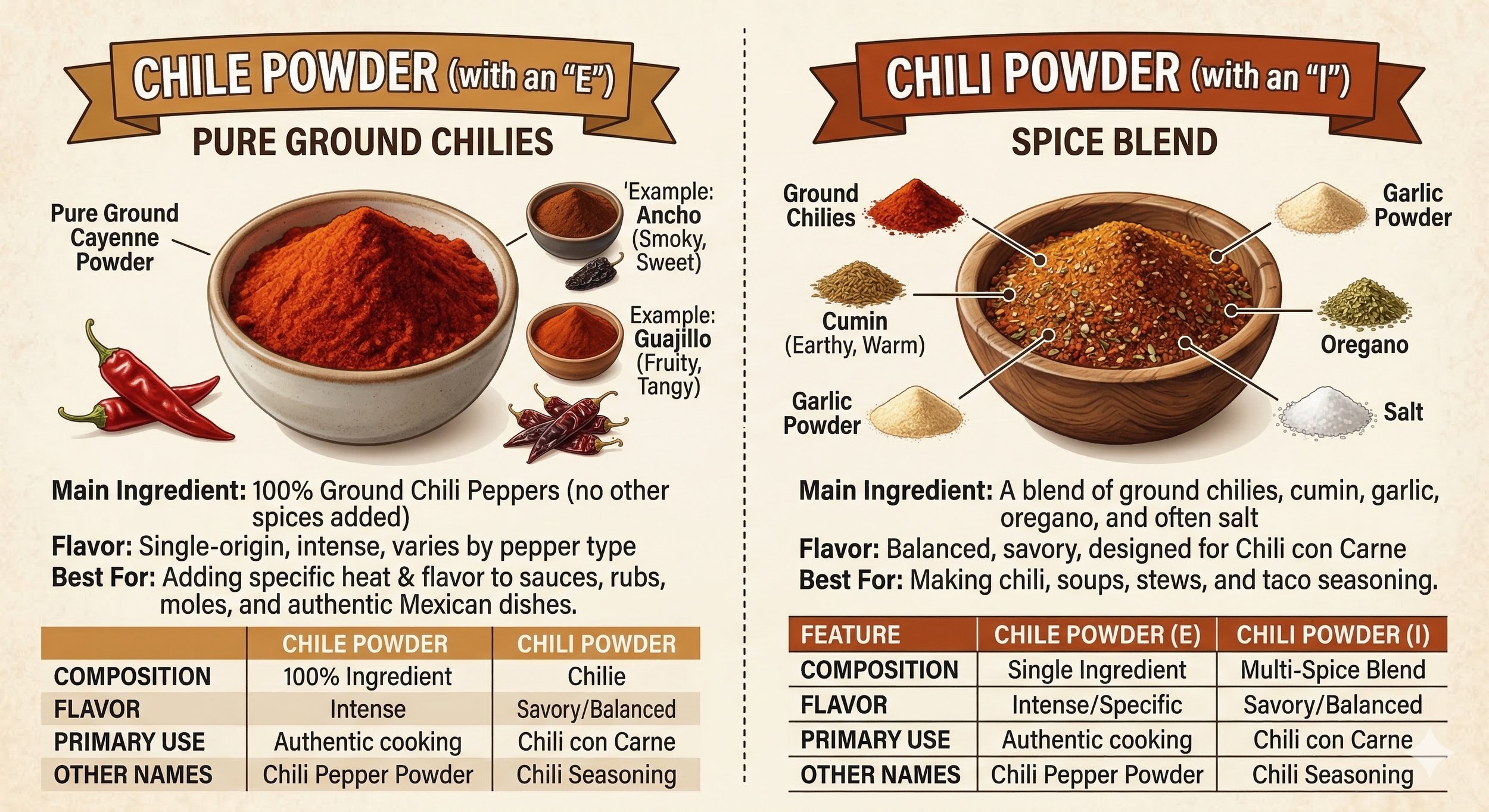 Chile powder vs. chili powder