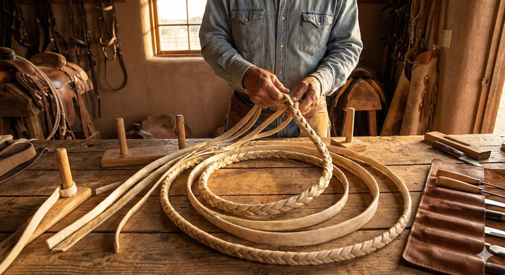 Cowboy Braiding A Reata