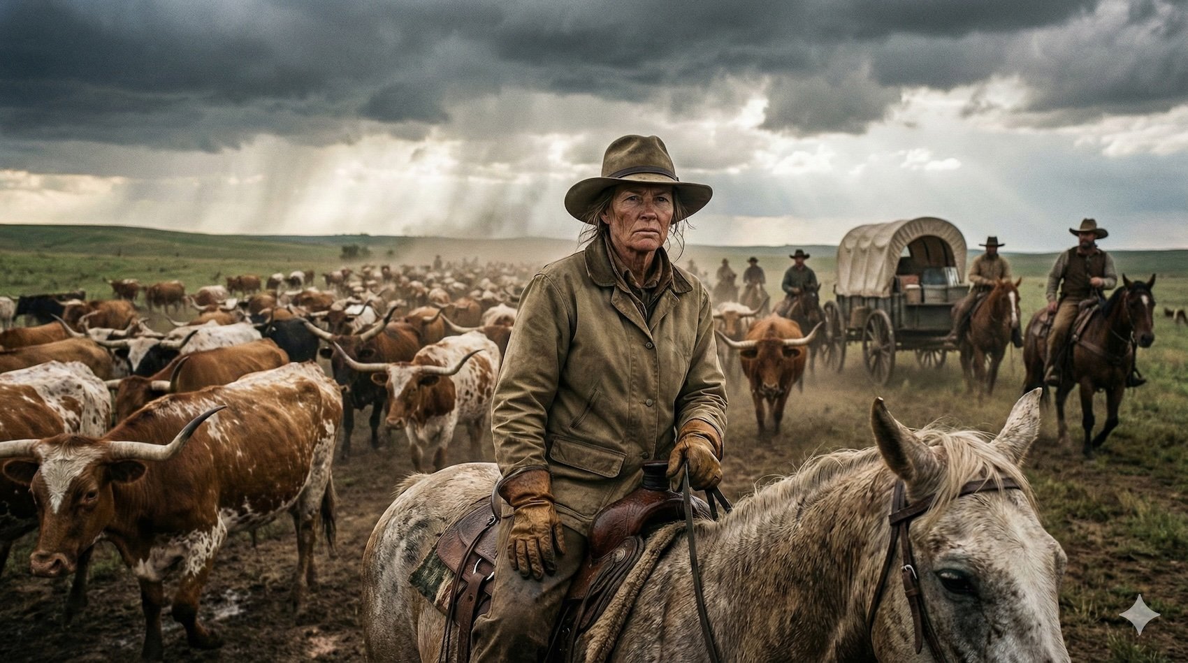 Margaret Broland Drives Cattle
