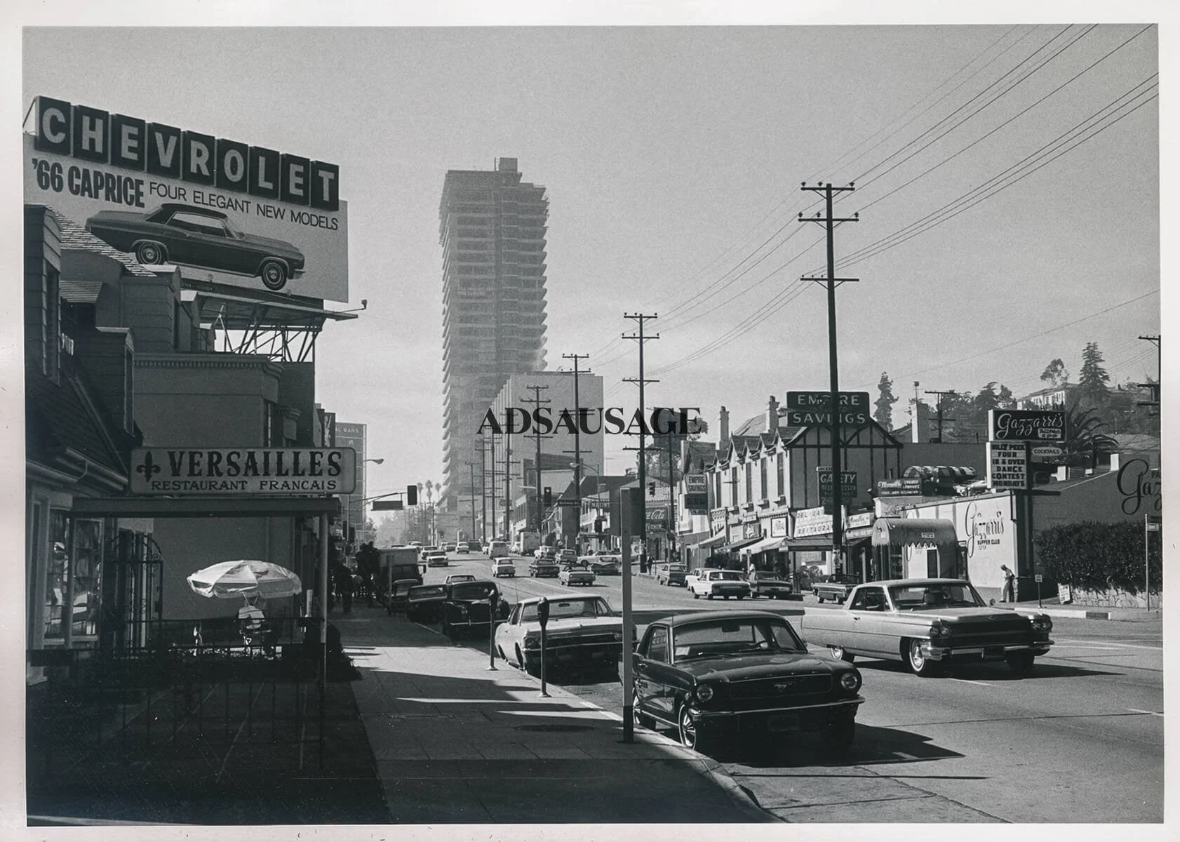 Versailles Restaurant, 1966. Sunset Strip. Vintage Los Angeles