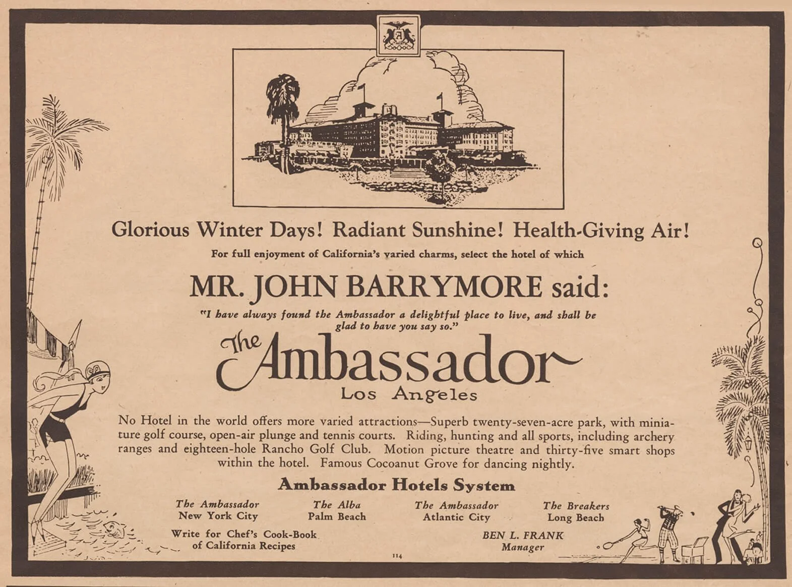 Vintage Los Angeles Ambassador Hotel