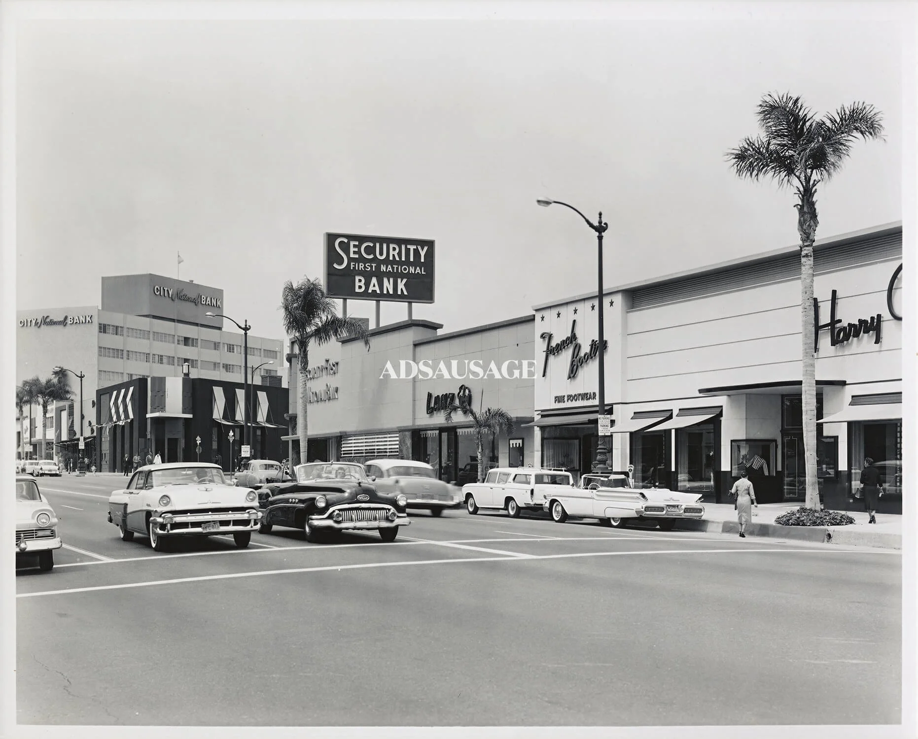 Beverly Hills bank, 1957