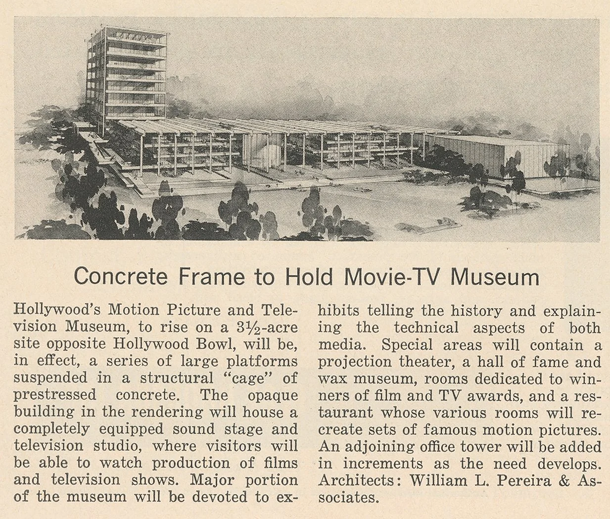 Vintage Los Angeles Hollywood Museum 1961