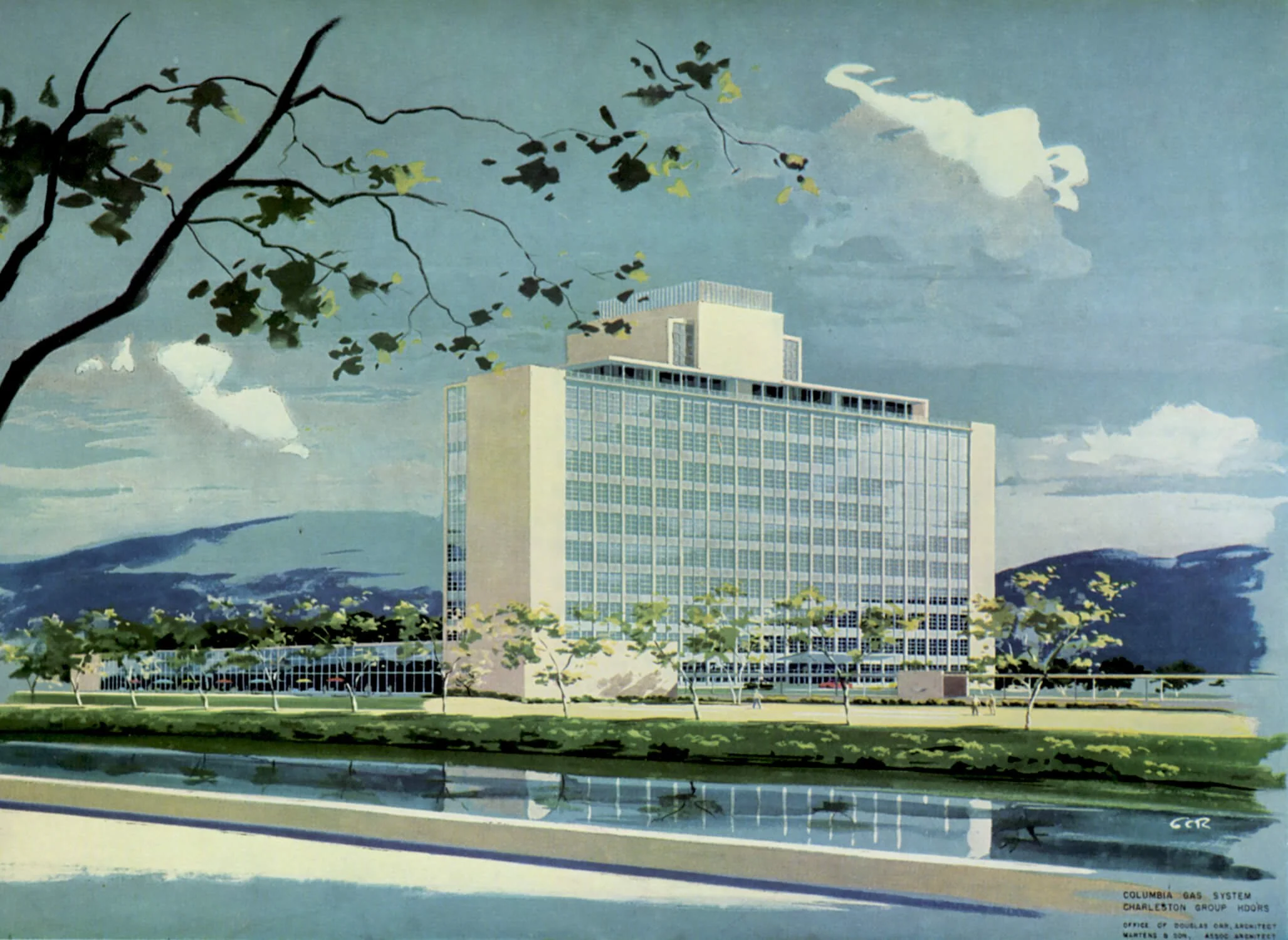 United Fuel & Gas Co., Charleston, W. Va. Rendered by George Cooper. Architect Douglas Orr.