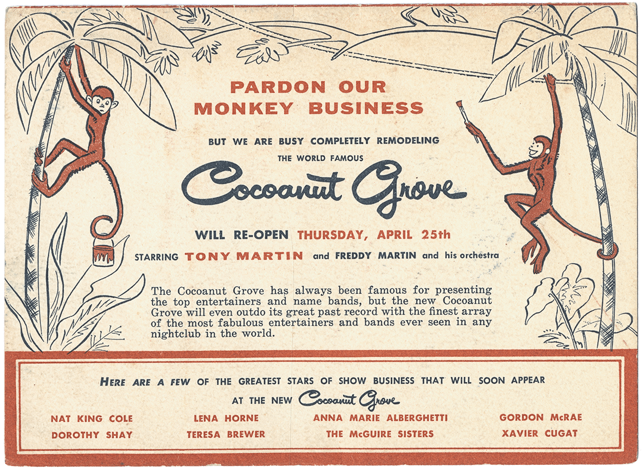 Vintage Los Angeles Ambassador Hotel Cocoanut Grove