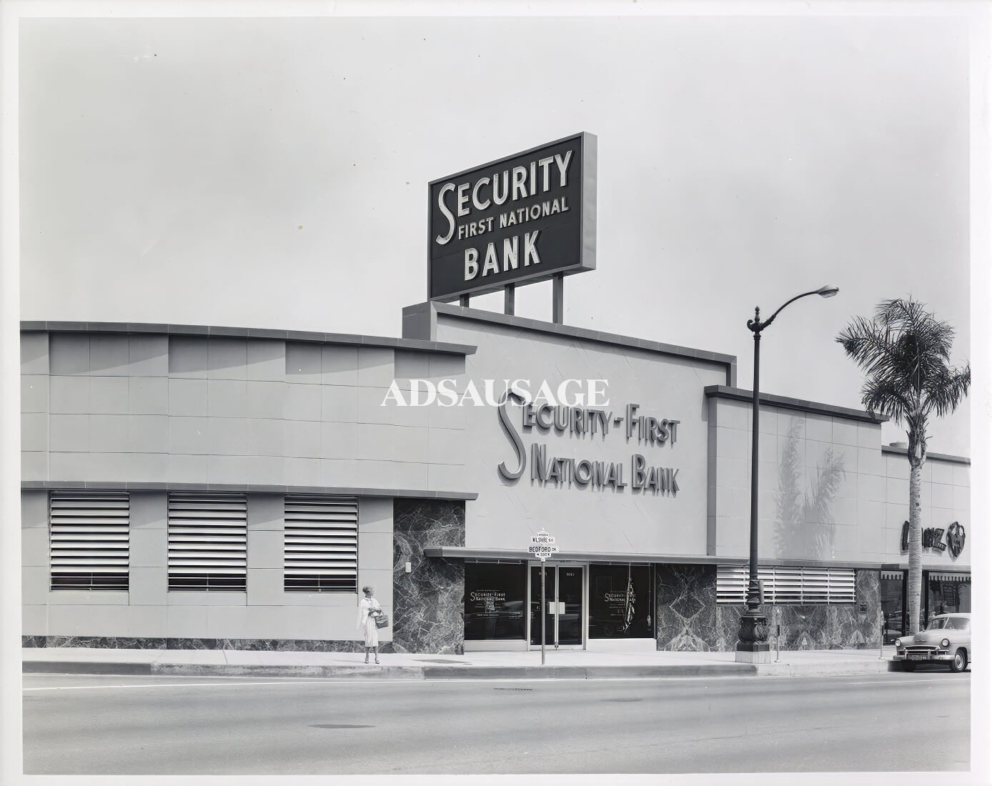 Beverly Hills bank, 1957