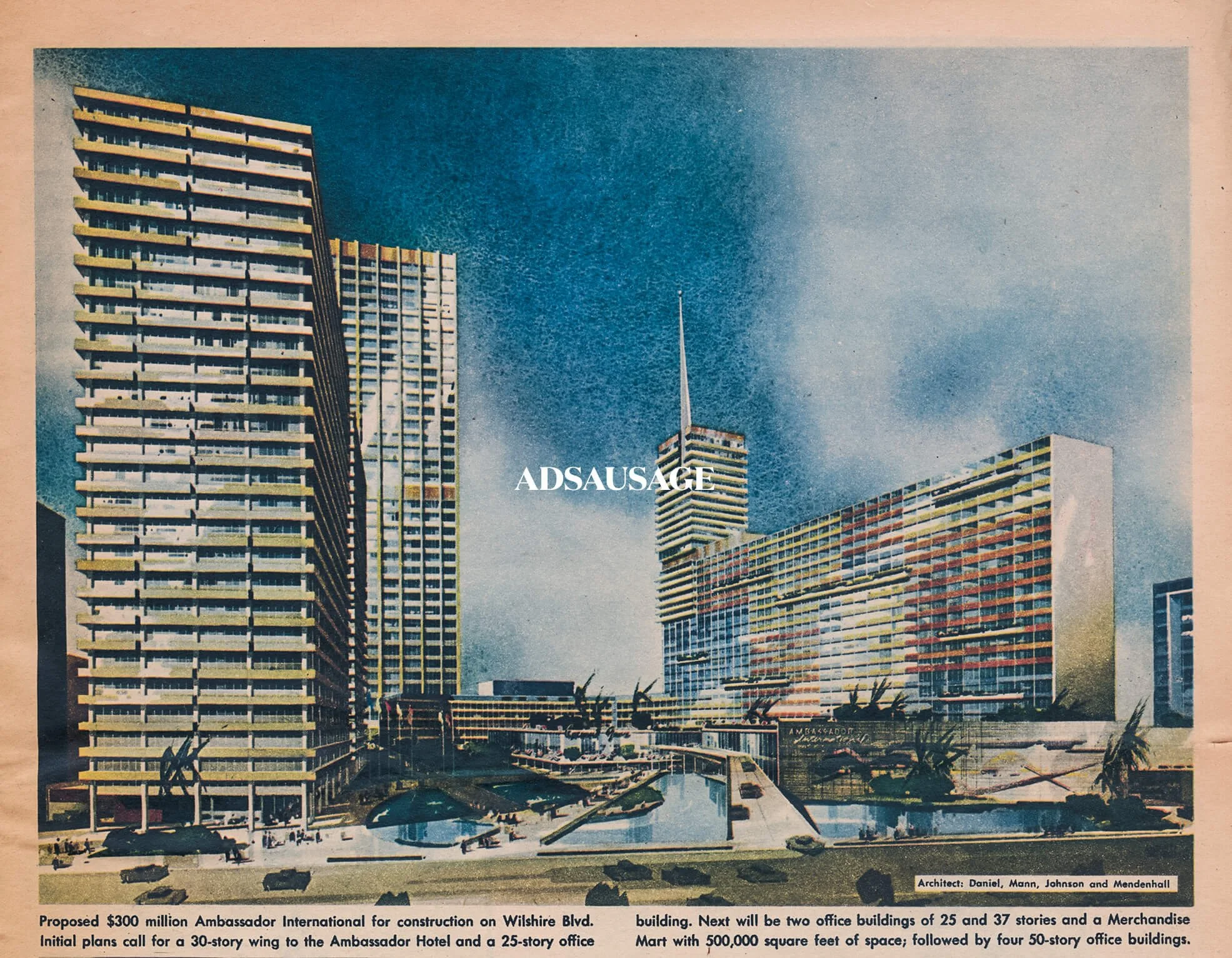 Vintage Los Angeles Ambassador Hotel project, 1957