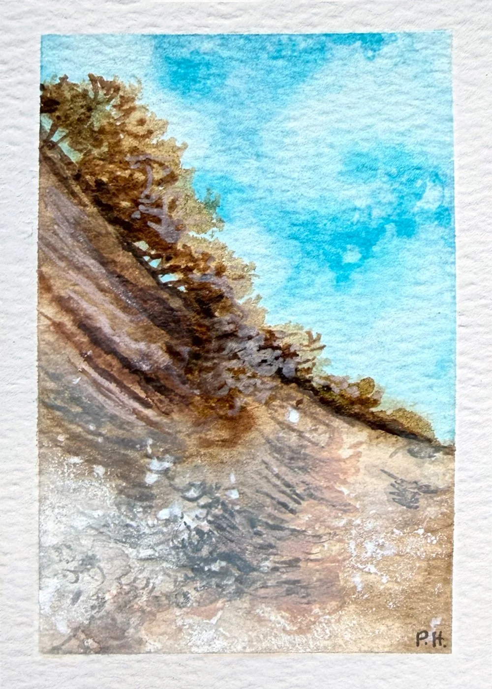 Dreaming on a Winter's Day | Mini Landscape Painting | Mixed Media on Paper