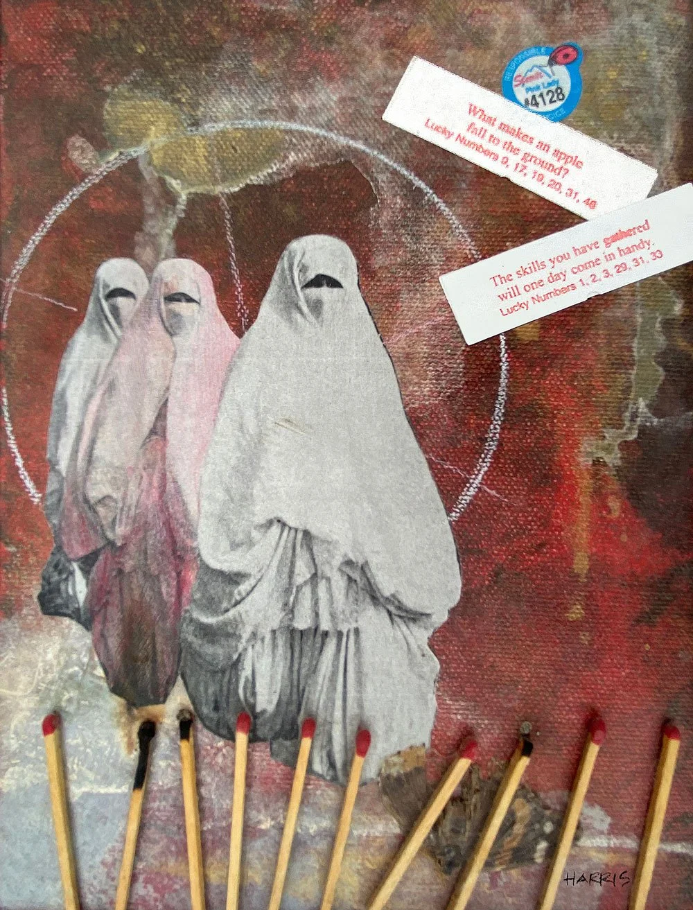 Three Women | Collage on Canvas Panel