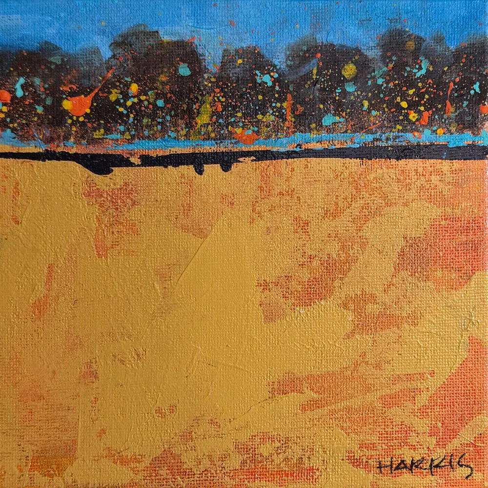 Bright Trees & Field | Acrylic on Canvas Panel