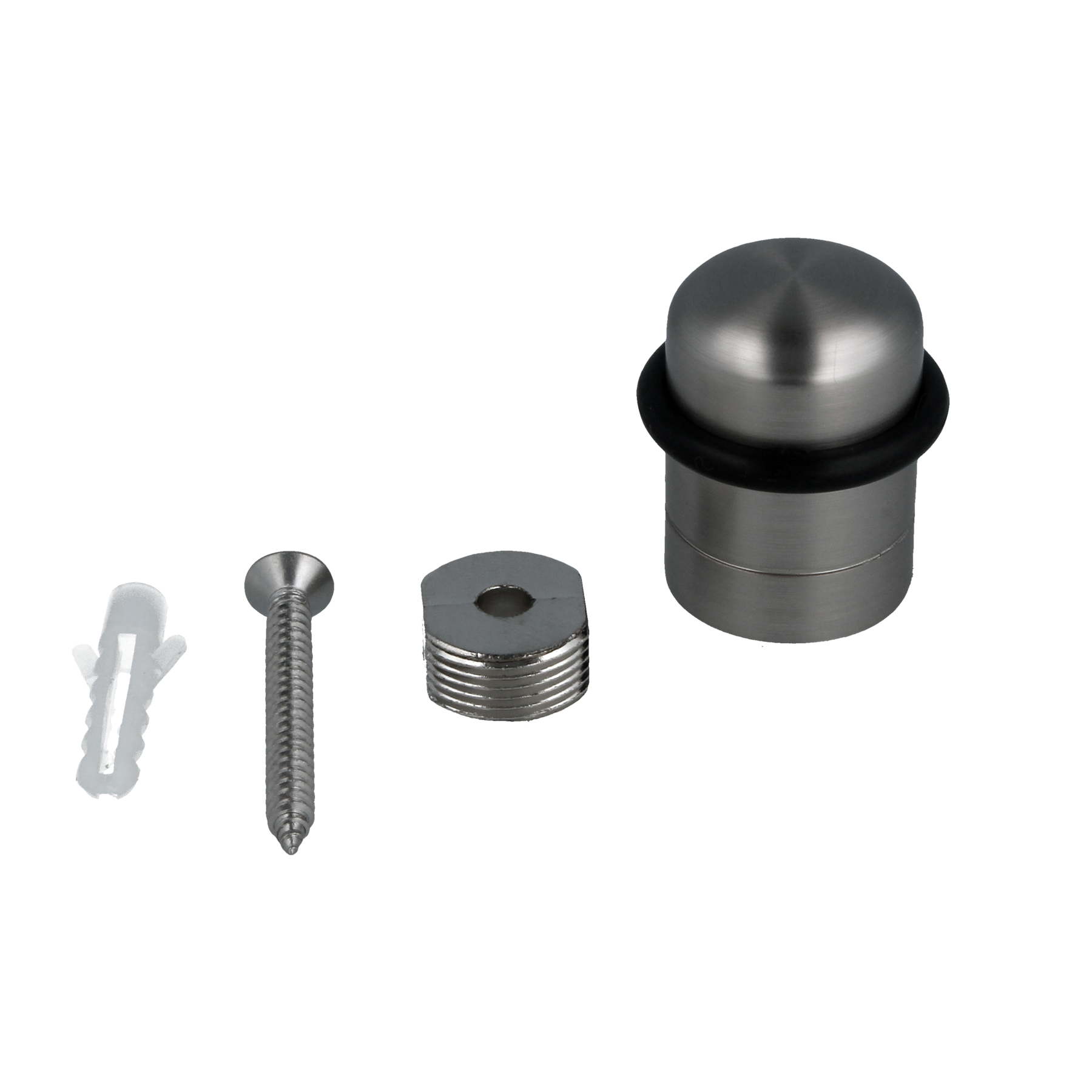 Floor-Mounted Door Stop – Brushed Stainless Steel