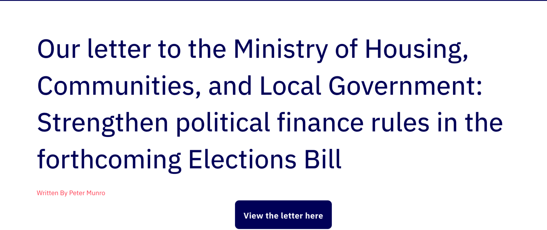 Patriotic Millionaires UK Support Tougher Political Finance Rules