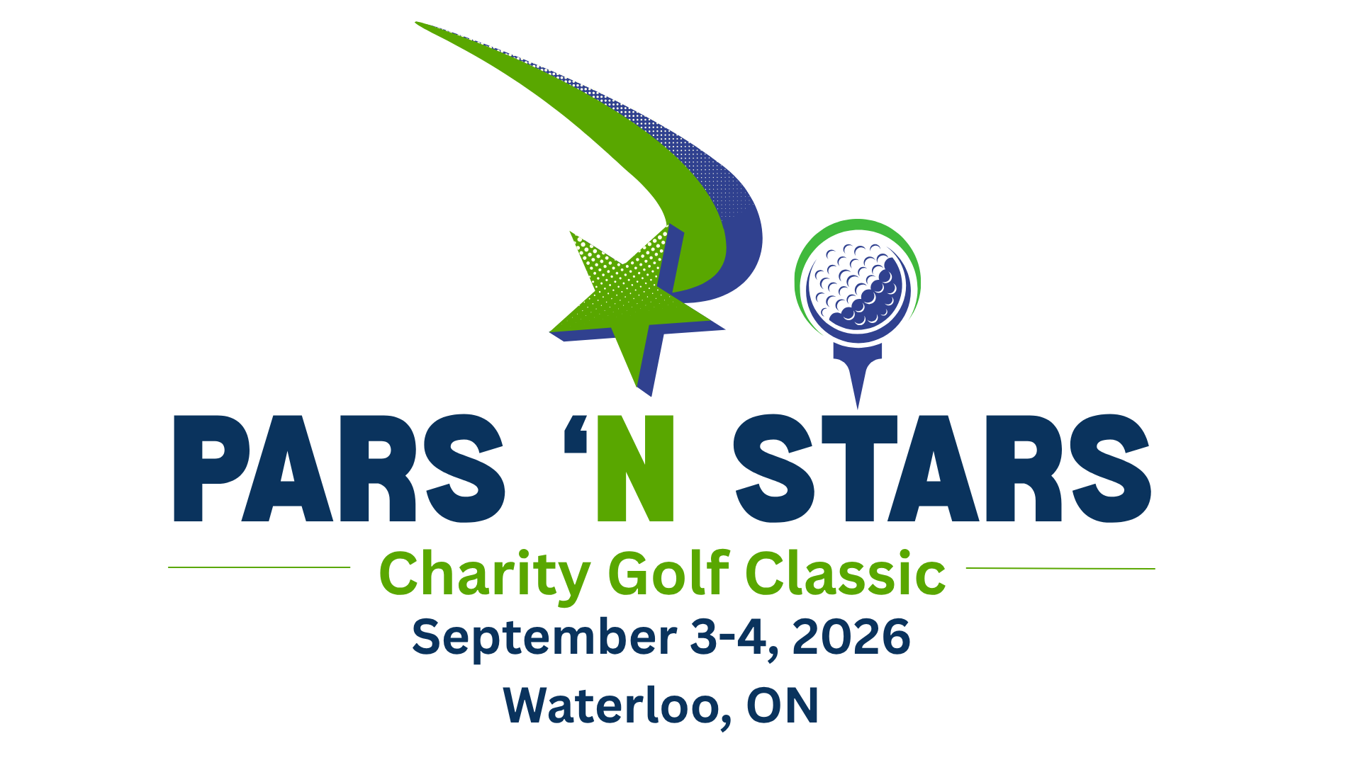 Pars 'N Stars Logo, Charity Golf Classic, September 3-4, 2026, Waterloo, ON