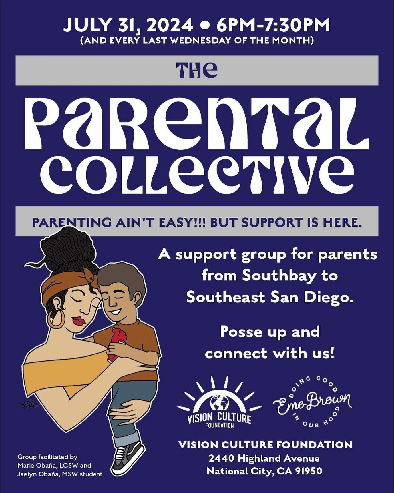 Please join us: WEDNESDAY, JULY 31, 2024 @ 6pm for ✨THE PARENTAL COLLECTIVE✨a support group for parents from Southbay to Southeast San Diego.

We will be in our backyard this week, circling up around a bonfire. Feel free to bring some snacks or anyth