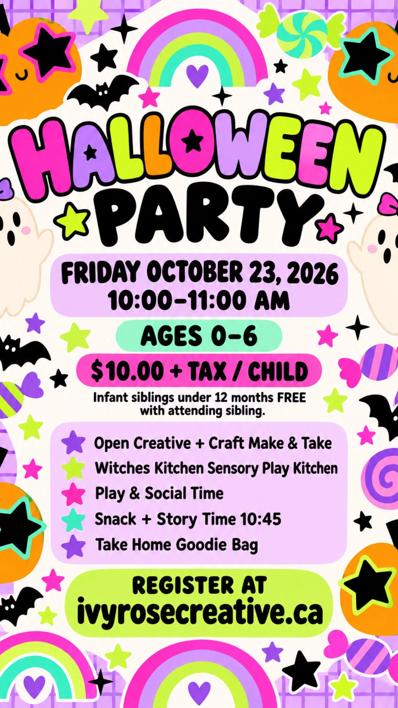 HALLOWEEN PARTY OCTOBER 23 10:00-11:00