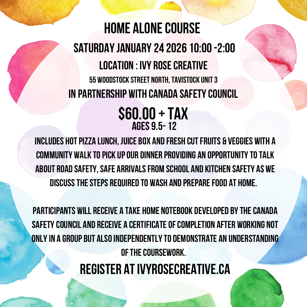 HOME ALONE COURSE JANUARY 24 10:00-2:00 $60.00