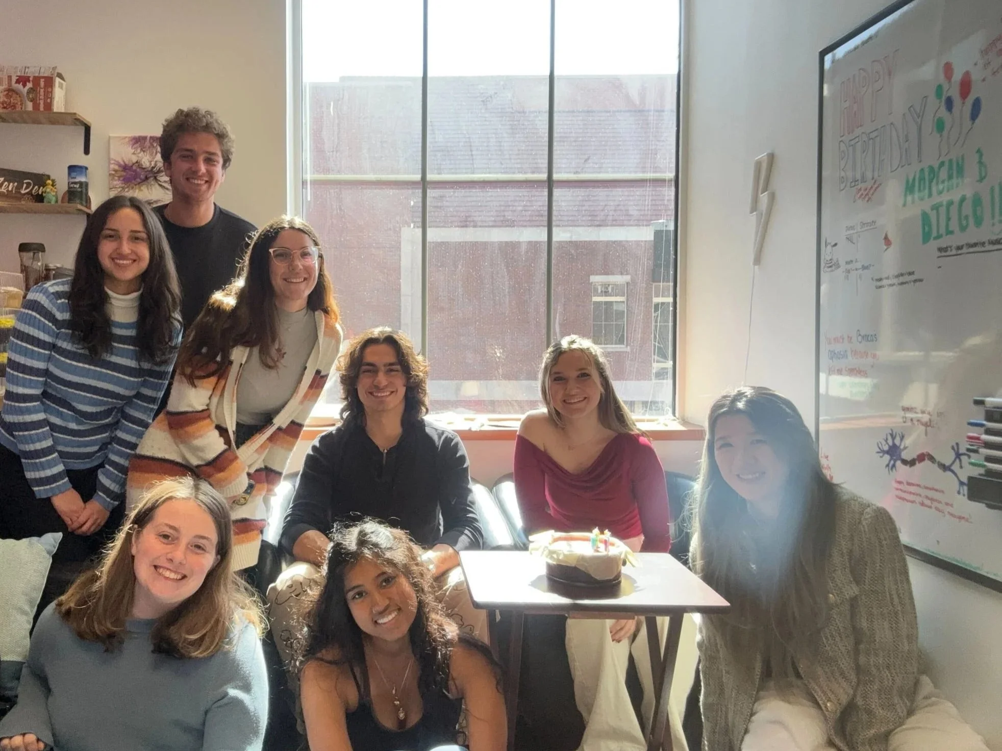 The lab celebrates Morgan & Diego's birthday