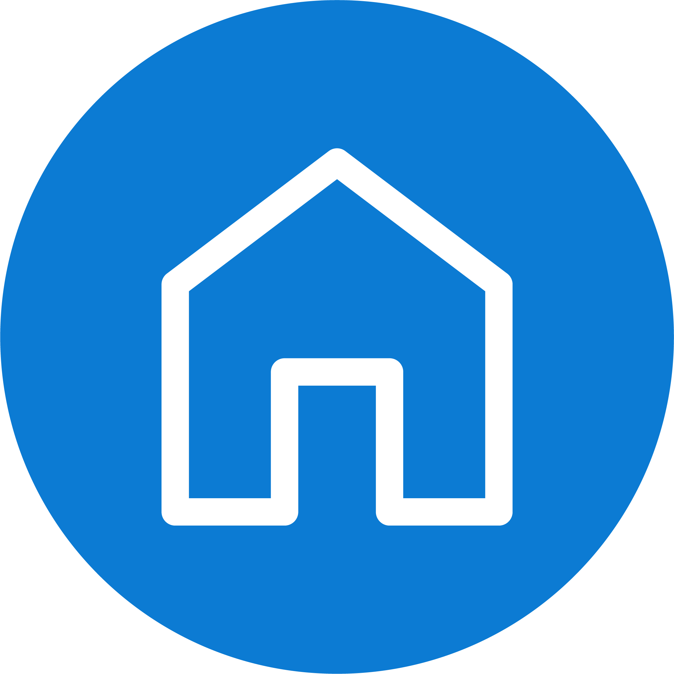 Blue icon with a white location pin.