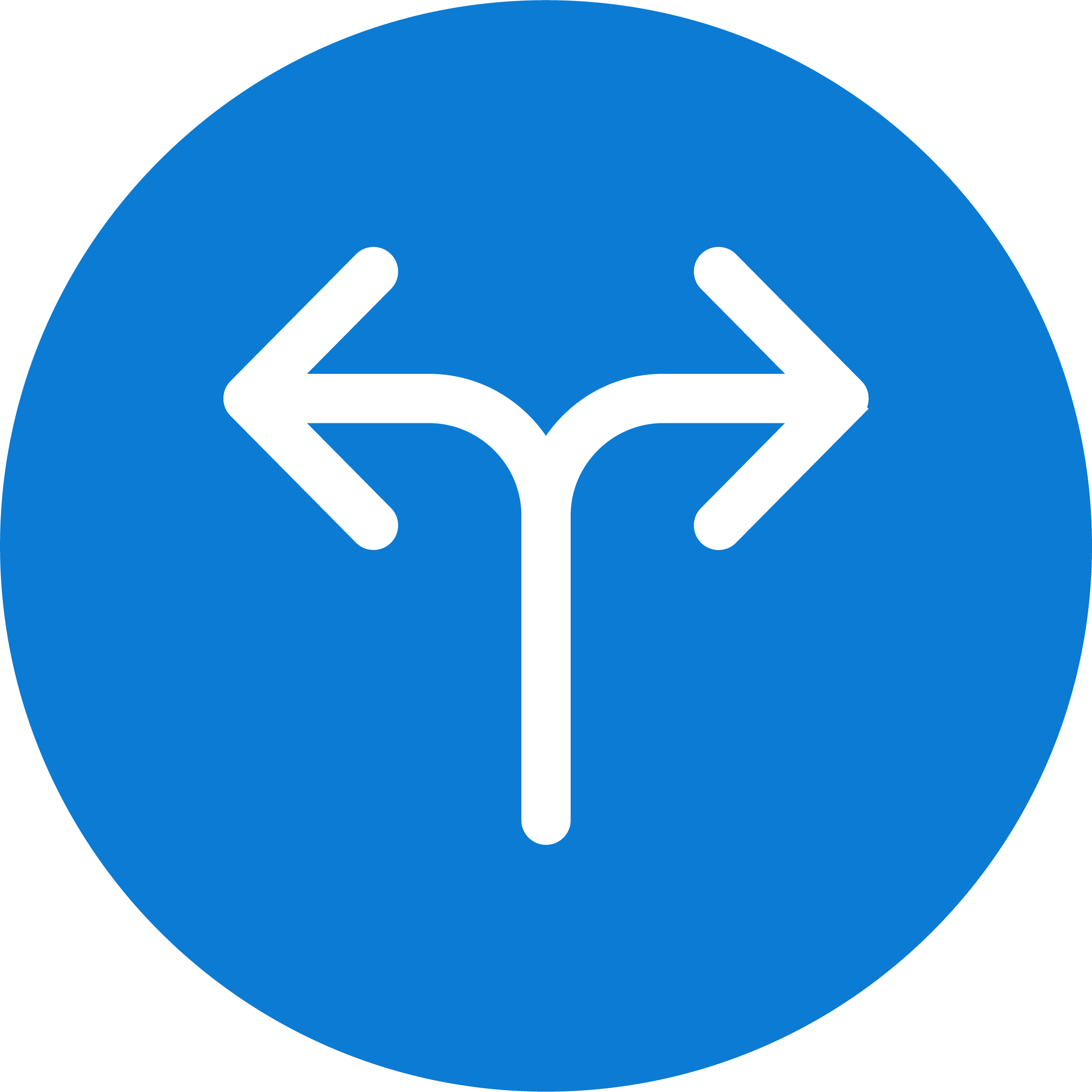 Icon of a building with columns on a blue circular background, representing a government or institutional building.