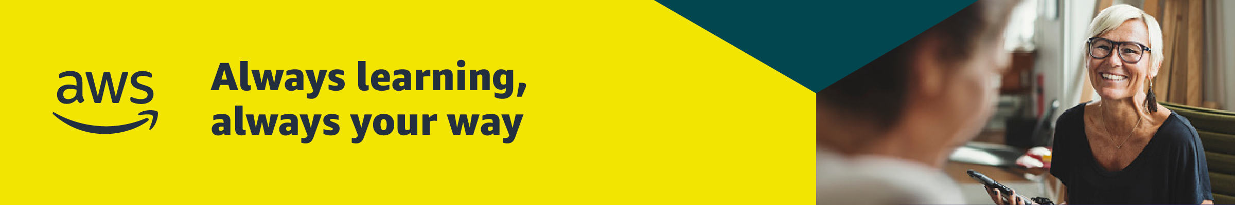 AWS Banner ad with logo, text and image