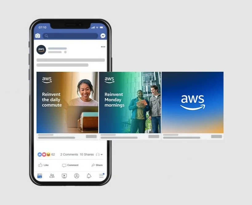 iPhone with AWS instagram carousel