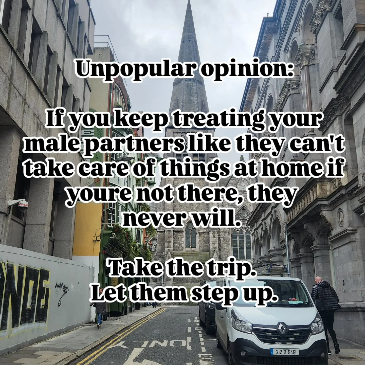 He can parent. He can feed the kids and get them to school. He can keep the house clean(ish). He can do it all, even if he pretends he can't. 

But you have to make him try. Leave the house for a few days and watch him step up. 

If it annoys you tha