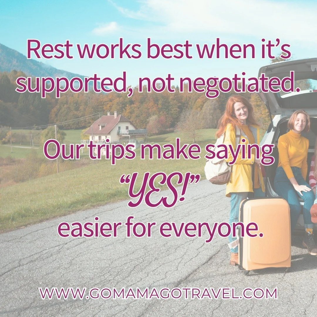 Don't worry about meals, hotels, plans, or tickets. It is all handeled by Go Mama Go! You just need to get up and go with us. #momswhotravel #momgetaway #momlife