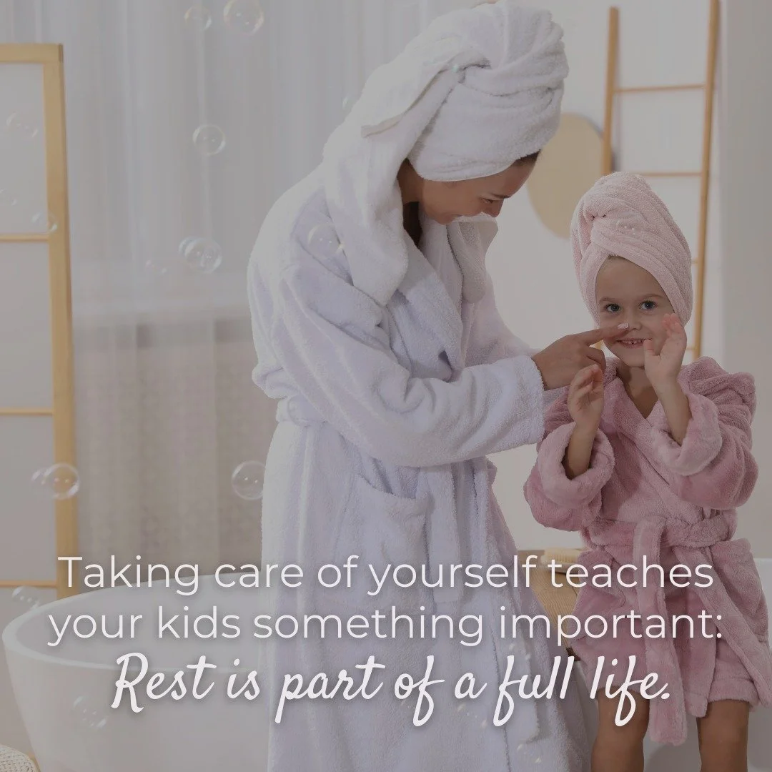 Everyday we model life for our kids. We need our children to see us taking break and resetting. Rest is part of life. #momlife #mommymoon #selfcareformoms