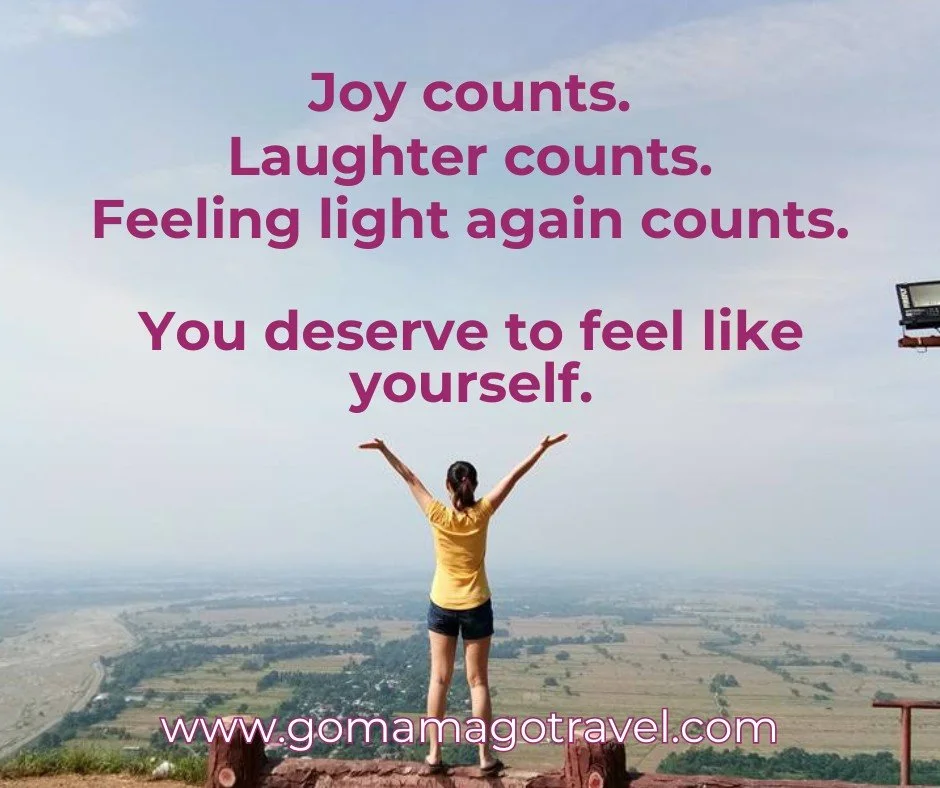 We are not just moms. We are woman with likes and dislikes and hobbies and dreams. Finding ourselves will help us become better mothers and help up show our children that we can show up for them and ourselves. #momlife #selfcareformoms #momstrip