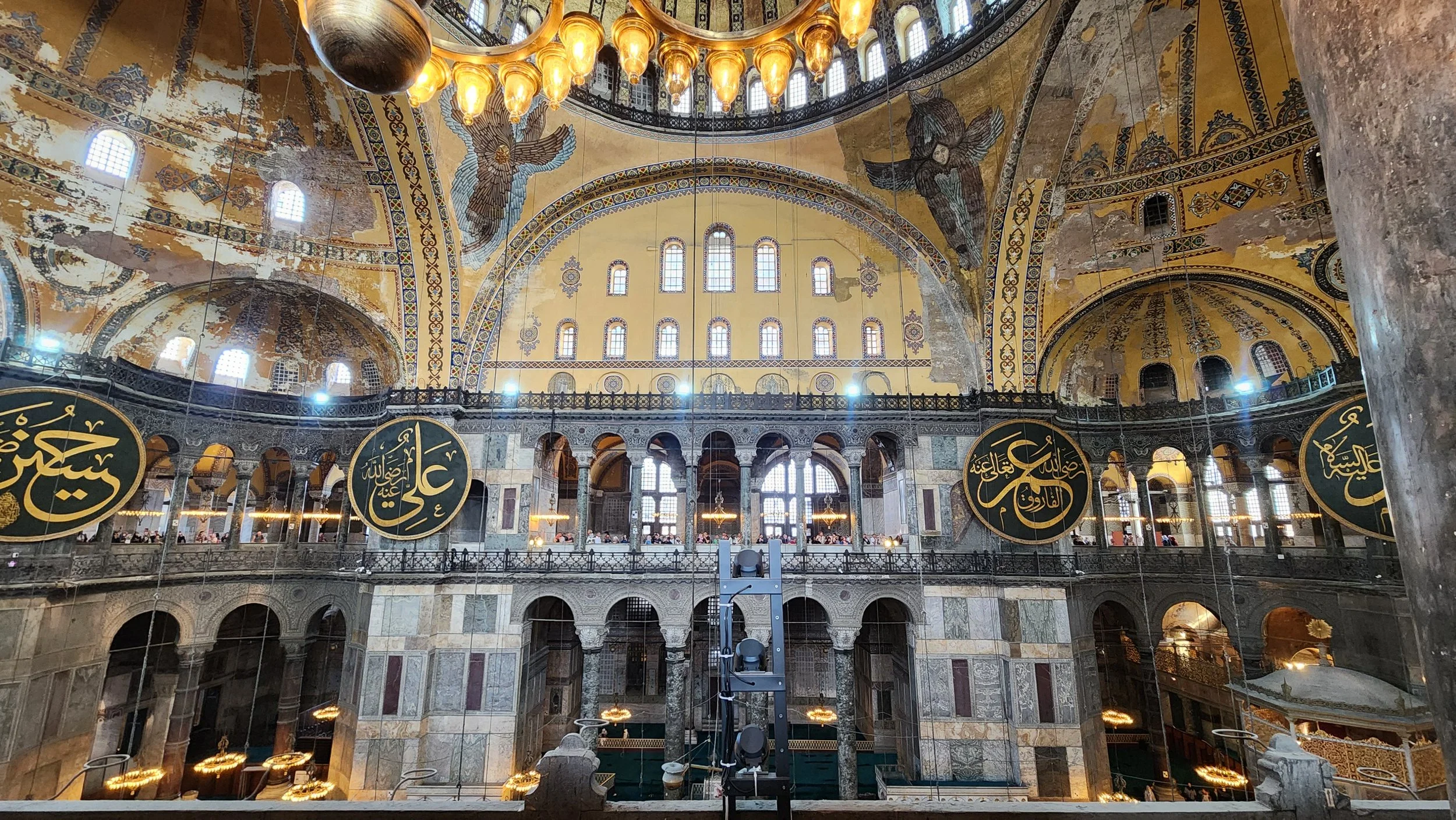 The interior of the Hagia Sophia in Istanbul, Turkey