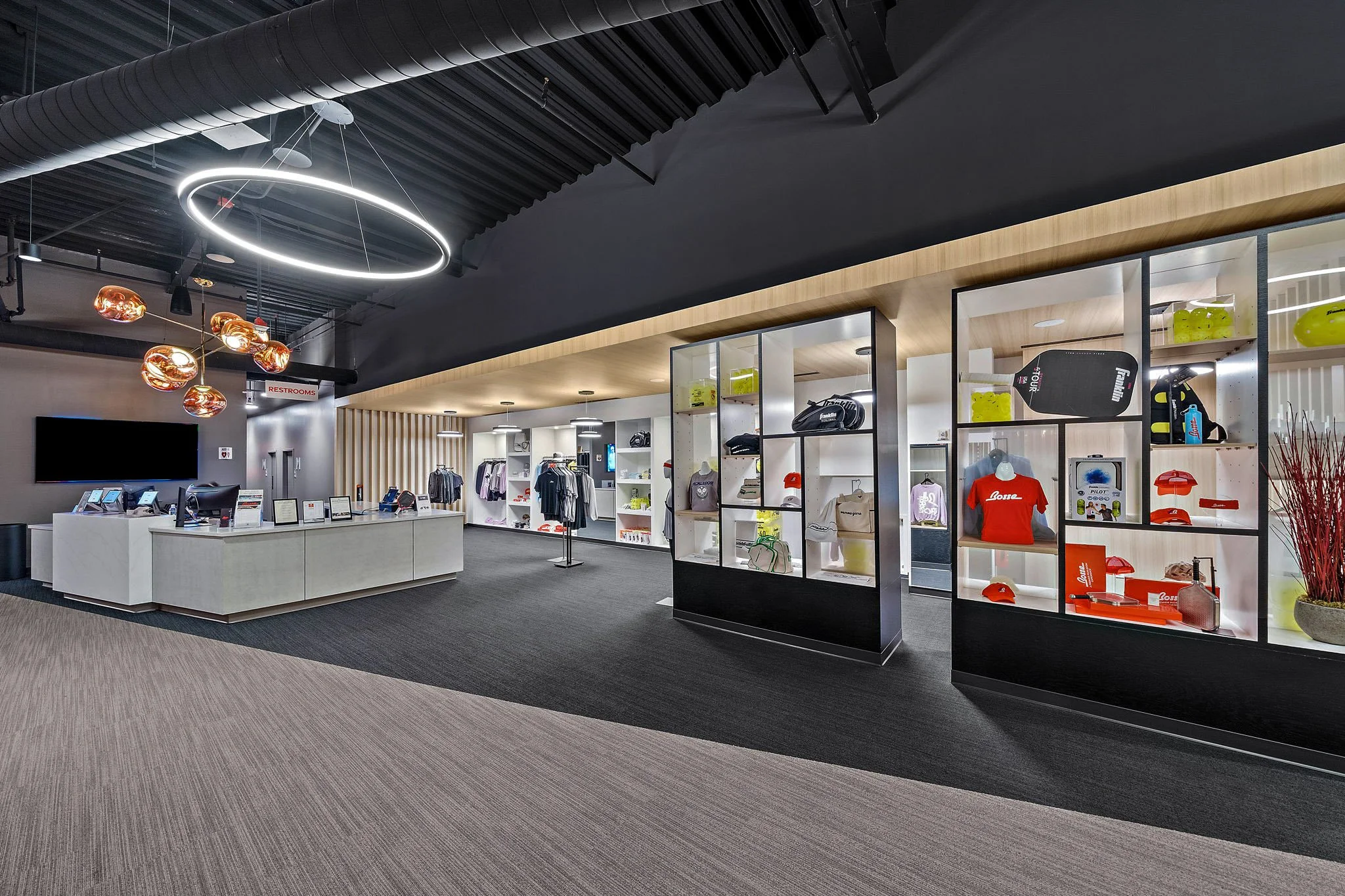Bosse pickleball facility reception and retail by S3 Design