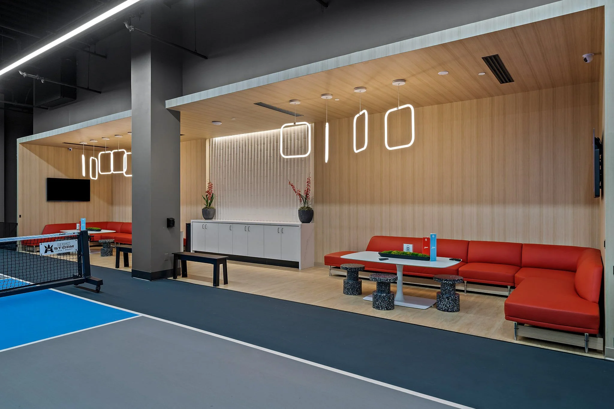 Bosse pickleball facility with VIP lounge by S3 Design