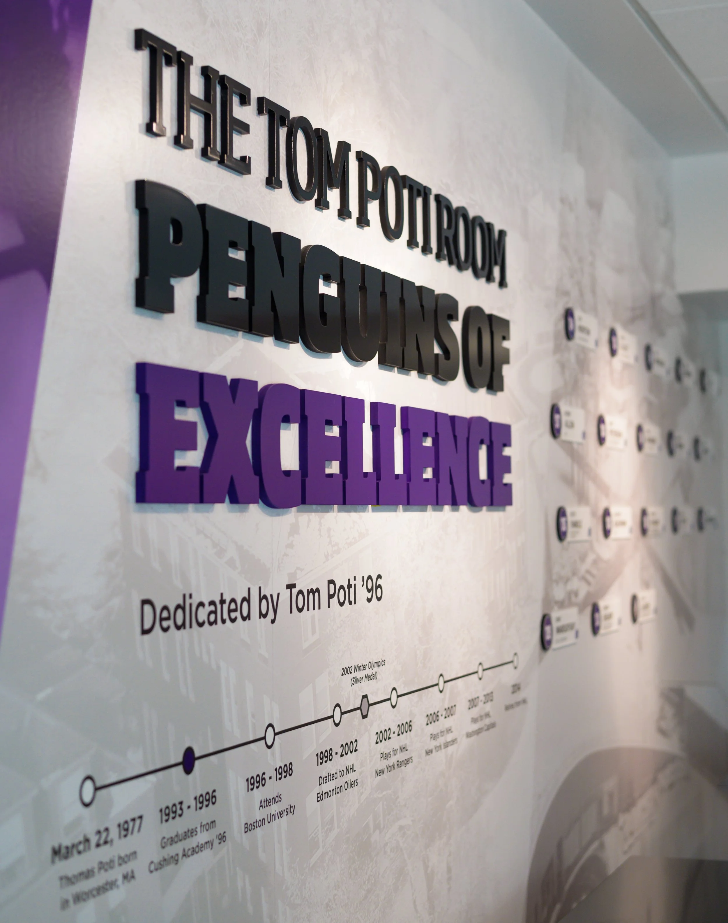 Cushing Academy Tom Poti Room- Hall of Fame by S3 Design
