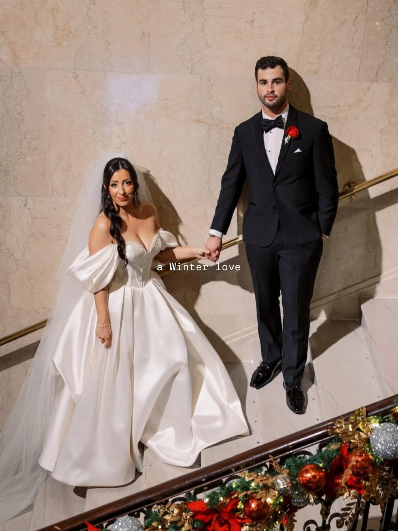 A winter love ❄️✨❤️ captured by @faithrowleyphotos in a one-of-a-kind Hana Abboud gown. Timeless, romantic&hellip; beautiful. 🖼️🕯️
