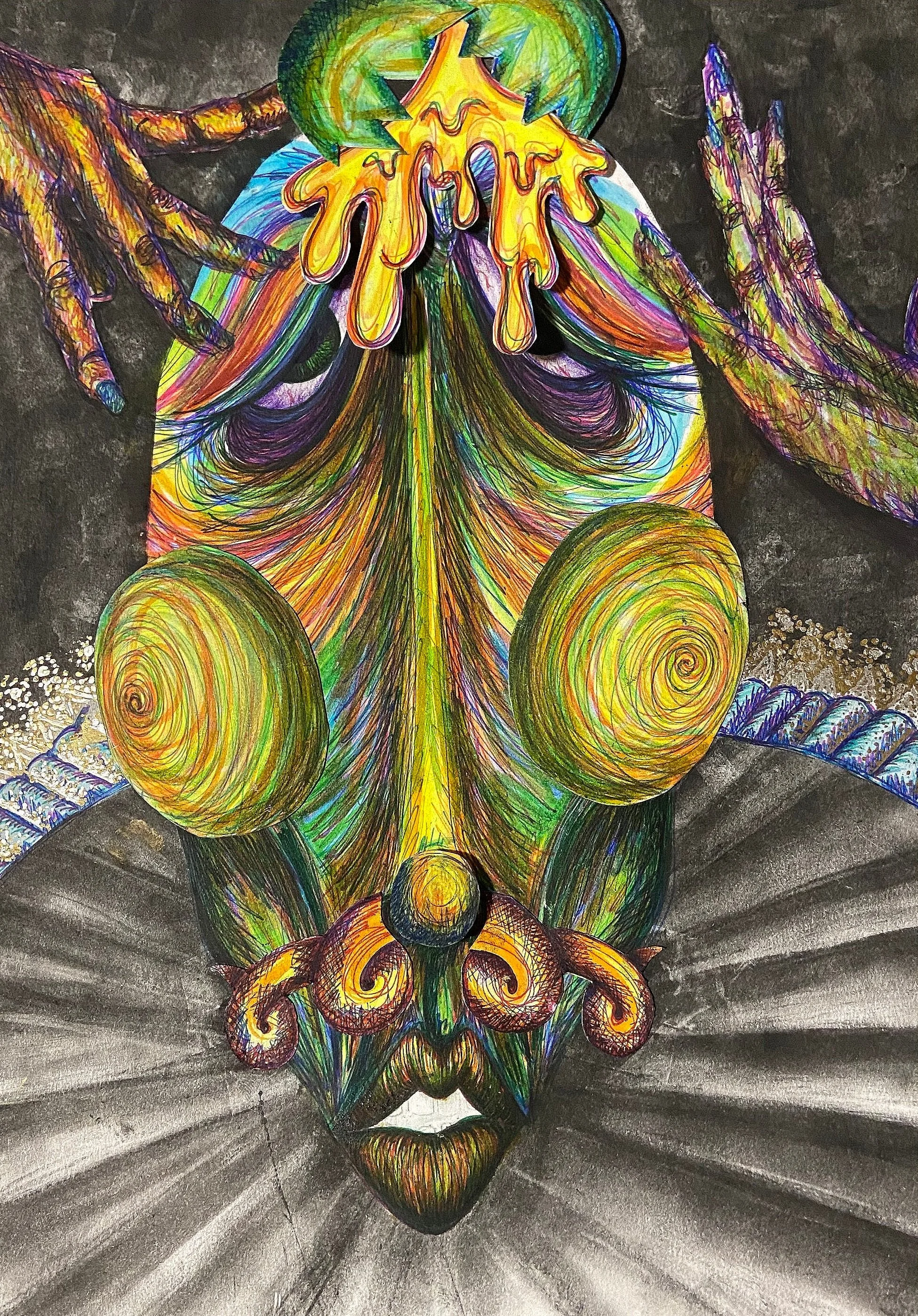 Charcoal, sharpie, and ink on paper 2020