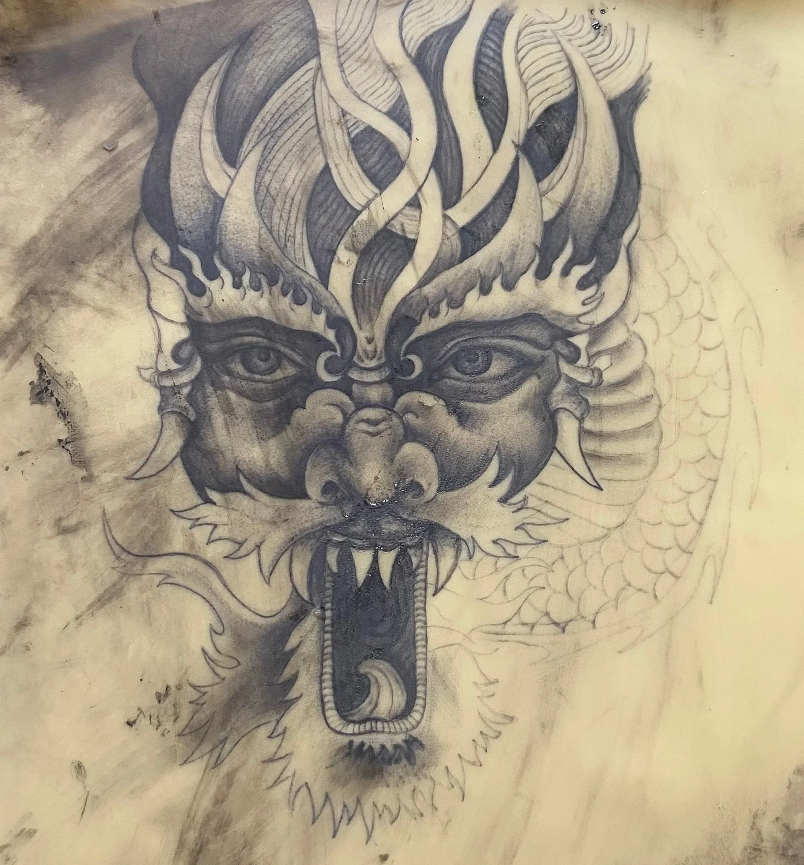 Tattoo gun on faux-skin pad 2022