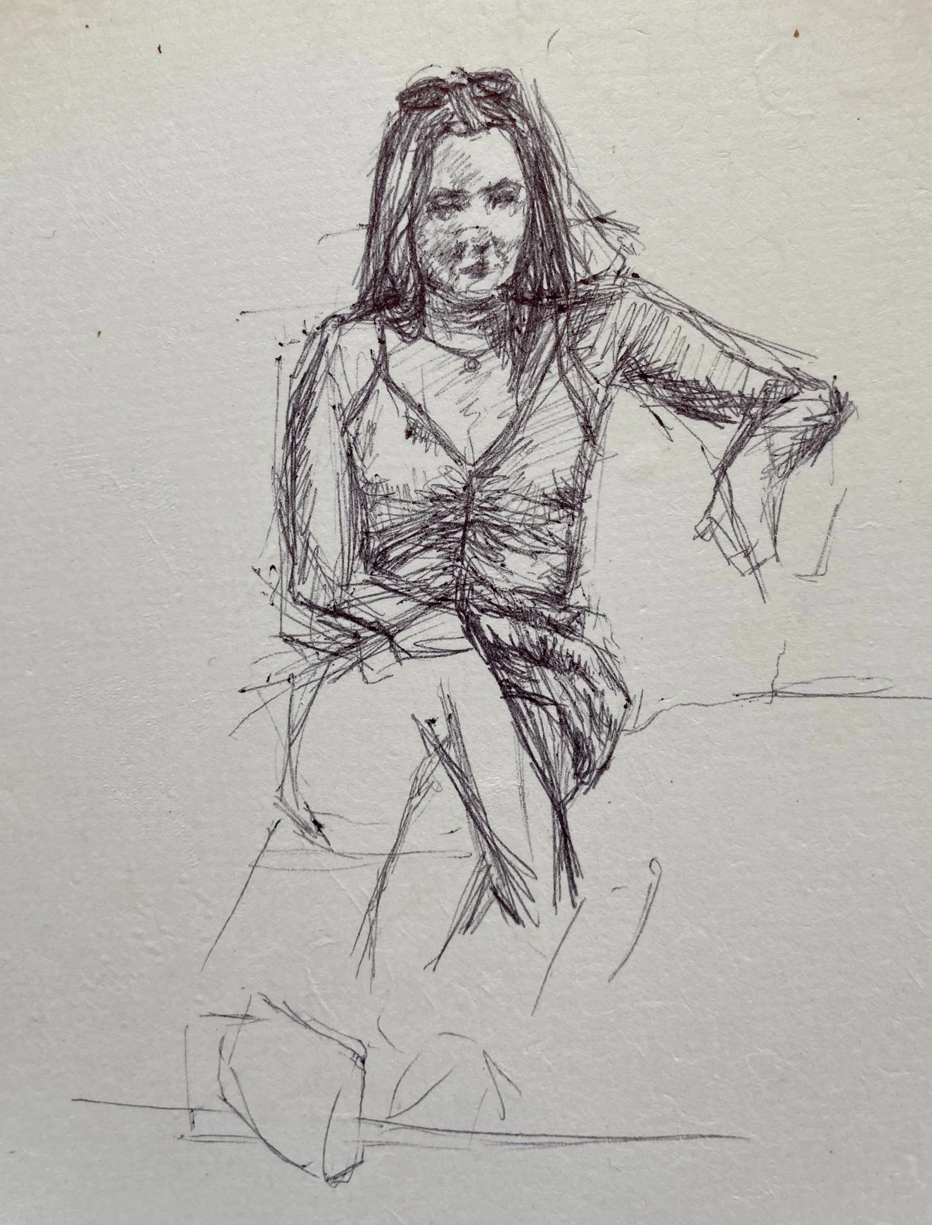 Pen sketch on paper plate 2021