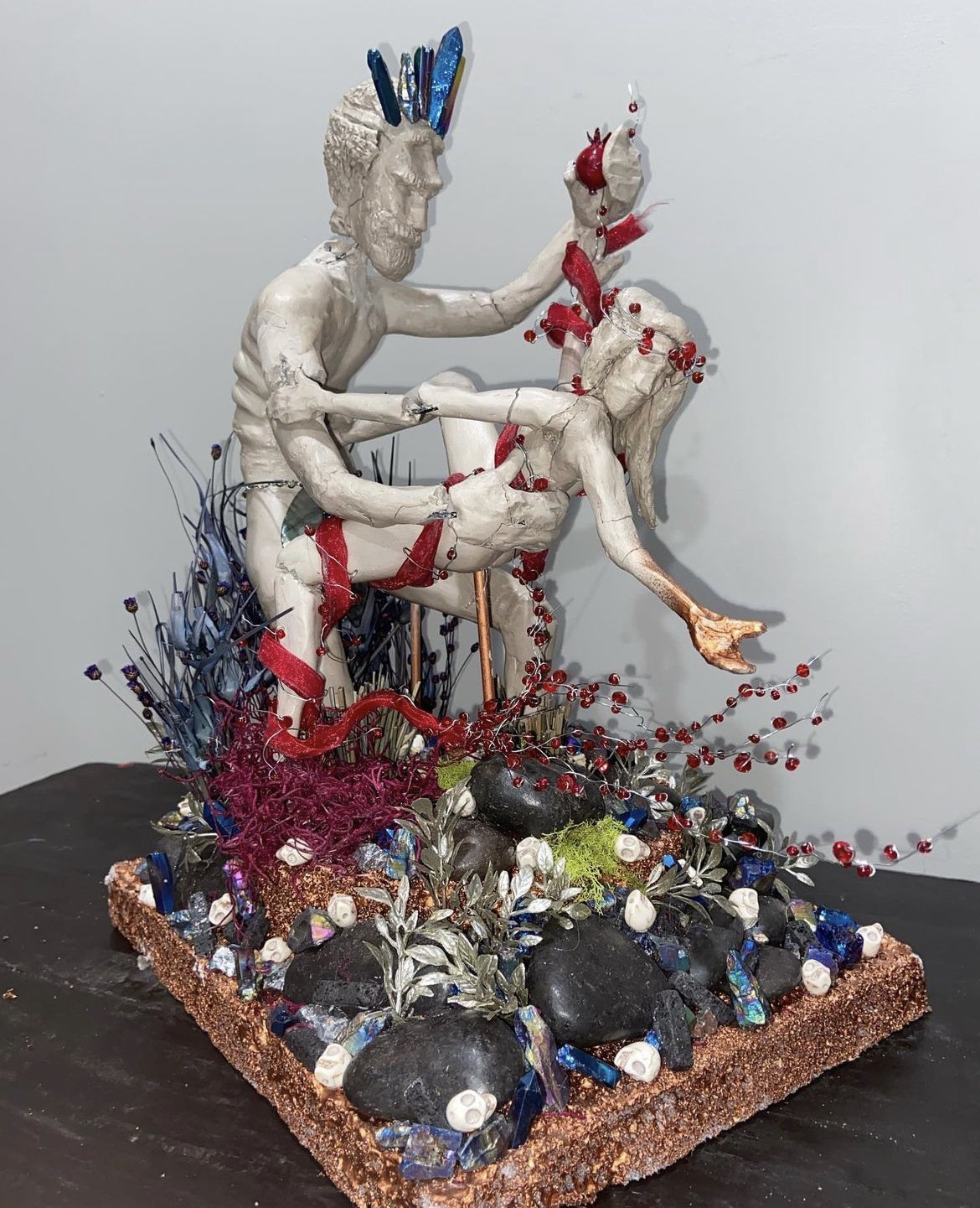 Multi-media Hades and Persephone sculpture 2020