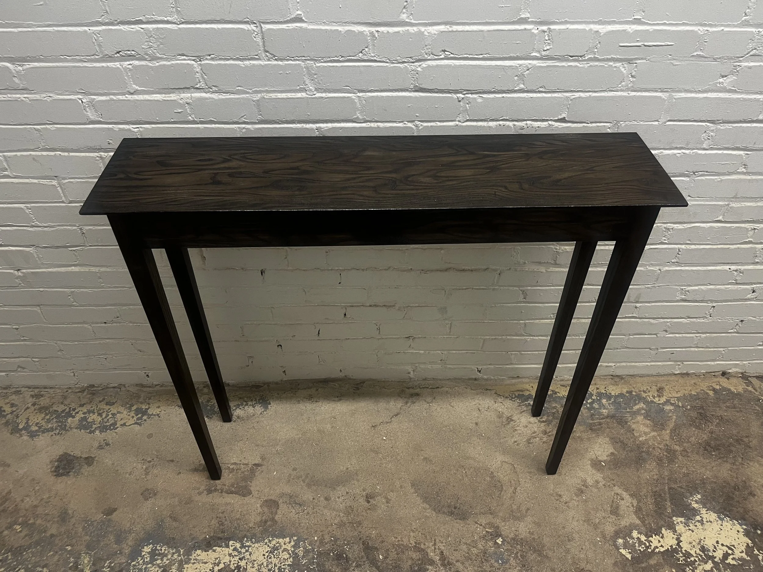 Table 40"x11": Ash, Bone Black stain 1x1 Boiled Linseed Oil